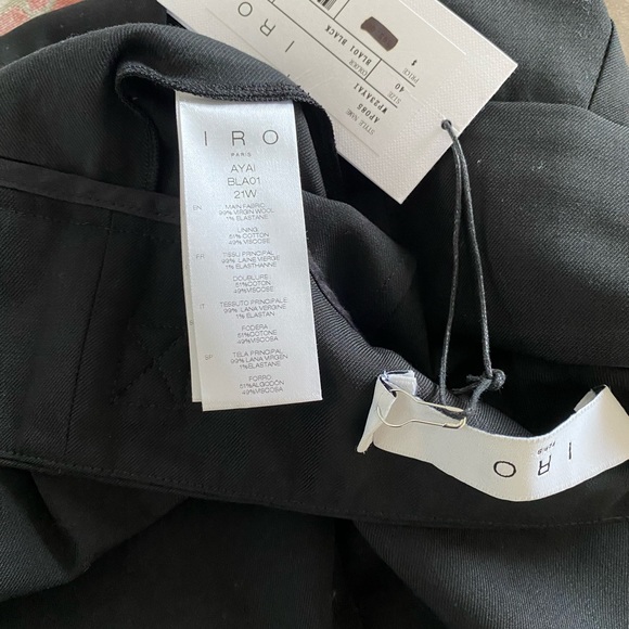 IRO Virgin wool trousers in Black SZ 40( 30”waist) NWT/ retail $395 - Picture 7 of 10